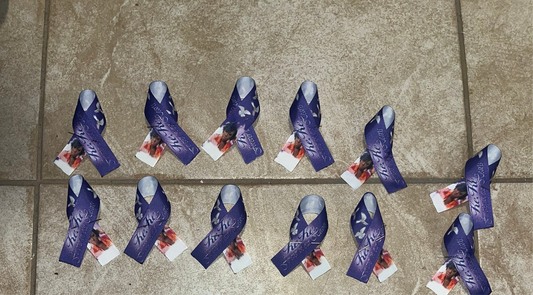 Custom Ribbons Folded with Pins