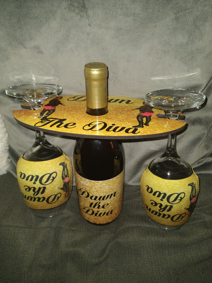 Custom Wine Glass holder set